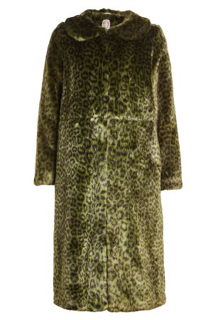 Printed Faux Fur Coat Gr. UK 14