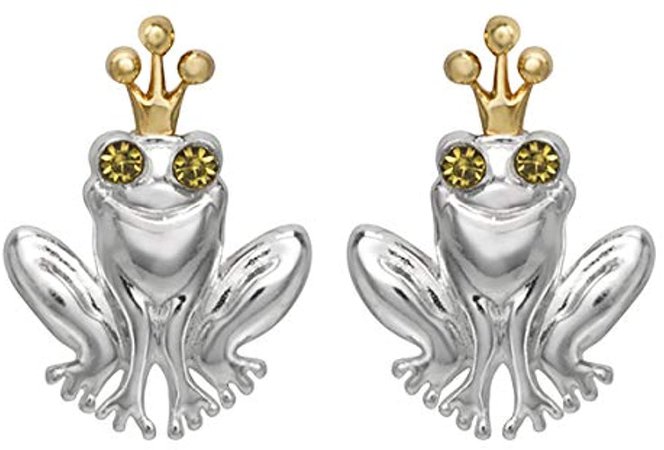 Amazon.com: Disney’s The Princess and the Frog Earrings, Sterling Silver with Gold Plating, Cubic Zirconia Studs, Official Licensed Frog Prince Earrings, Jewelry for Women and Girls, 1 Pair: Clothing, Shoes & Jewelry