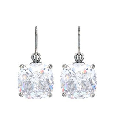 Cubic zirconia and silver earrings