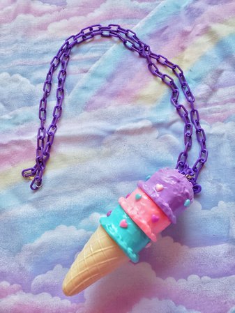 Ice cream necklace pastel goth necklace sweet lolita | Etsy