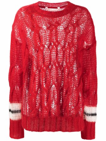 Palm Angels Track Mohair cable-knit Jumper - Farfetch