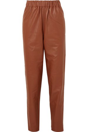 Tibi | Leather tapered pants | NET-A-PORTER.COM