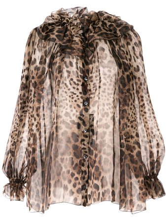 Dolce & Gabbana Sheer Leopard Blouse | Farfetch.com
