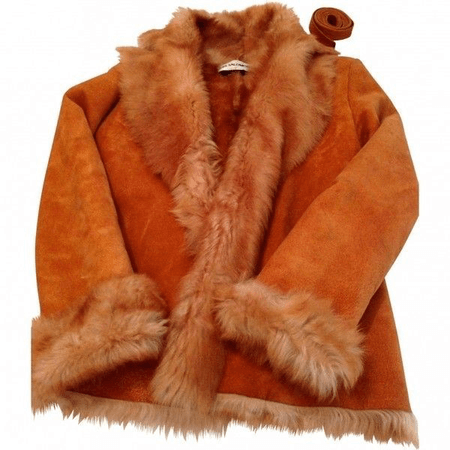 fur lined coat orange