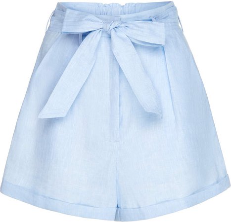 Tellin Belted Linen Mini Shorts Size: S