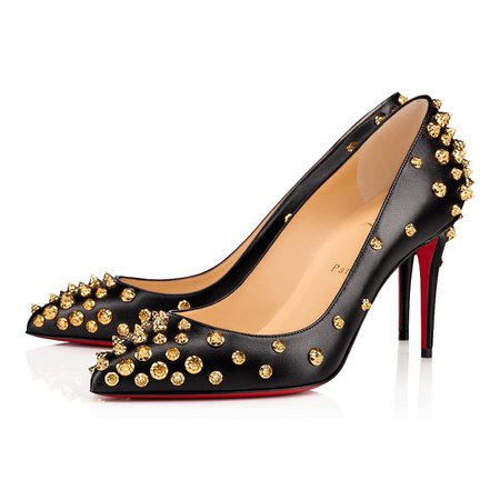 Aimantaclou 85 Black/Gold Leather - Women Shoes - Christian Louboutin