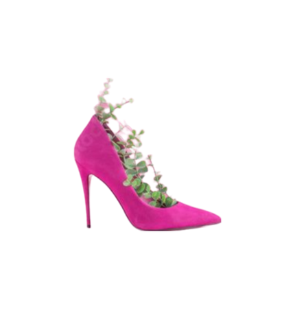 pink heels with plants