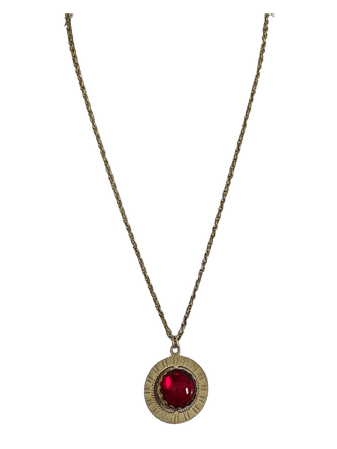 Cool VENDOME Kinetic Red Glass Orb Gold Ring Pendant & Chain Necklace