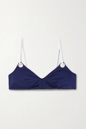 Navy + Il Pellicano The Rachel rope-trimmed bikini top | Solid & Striped | NET-A-PORTER