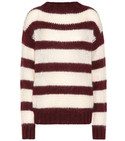 Striped wool and mohair-blend sweater