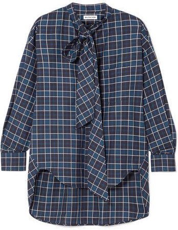New Swing Checked Cotton-flannel Shirt - Navy