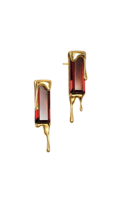 Wolf & Badger blood red gold earrings jewelry