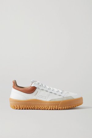 Franckie Leather And Suede Sneakers - White