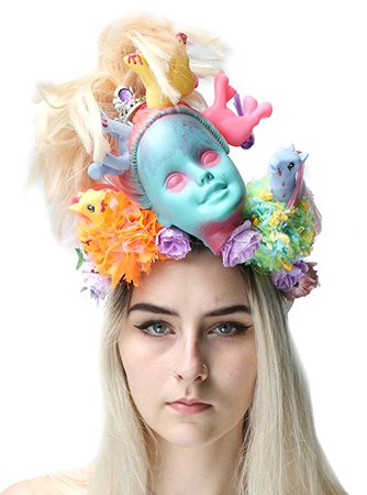 Doll Sprayed Head Dress Festival Crown Boho Headband Burlesque Indie Grunge Fetish: Amazon.co.uk: Clothing