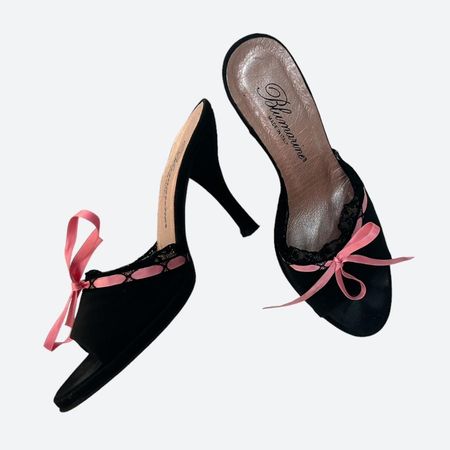 Blumarine ultra coquette delicate black sandals with... - Depop