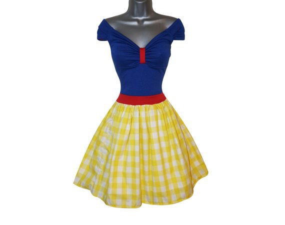 Yellow Snow White Gingham Dress Princess Costume | Etsy