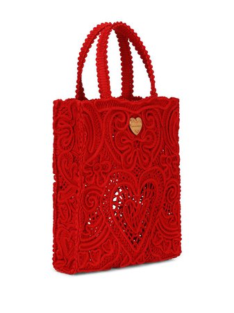 Dolce & Gabbana small Beatrice crocheted tote bag