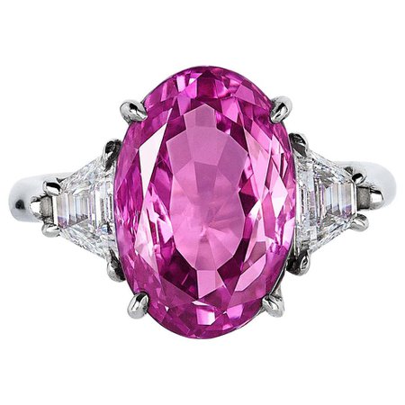 Andreoli GIA Certified 9.39 Carat Pink Sapphire Diamond Platinum Ring For Sale at 1stDibs