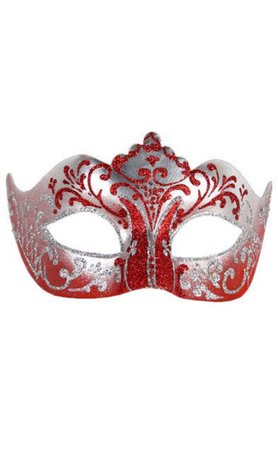 red and silver mask