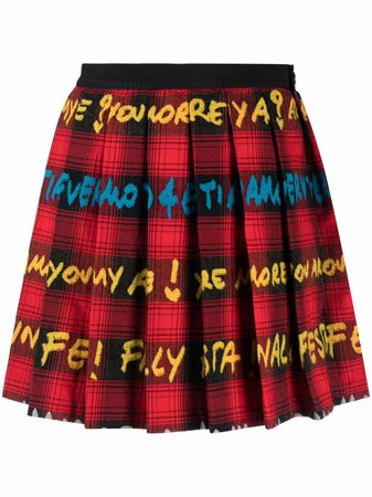 Shop alessandro enriquez tartan-print pleated skirt with Express Delivery - FARFETCH