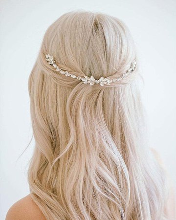 Simsly Bride Crystal Bridal Hair Vine Silver Headband Wedding Hair Accessories Bridal Headpiece for Women and Girls : Amazon.co.uk: Home & Kitchen