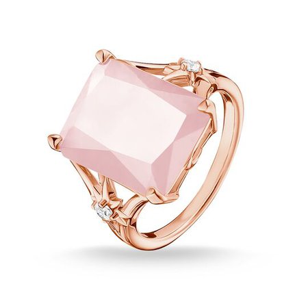 ring large pink stone with star – TR2261-417-9 – {2} – THOMAS SABO