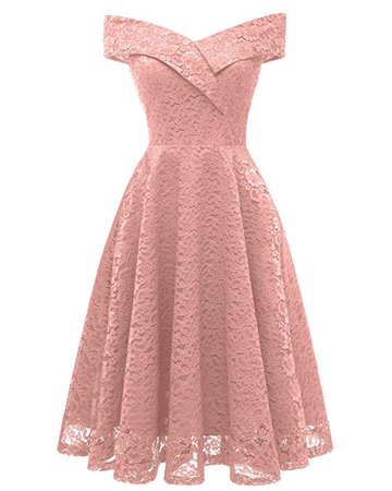 MILANO BRIDE Cocktail Dress for Women Vintage Lace Off-The-Shoulder Homecoming Swing Dress for Juniors at Amazon Women’s Clothing store: