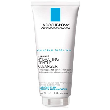 Amazon.com: La Roche-Posay Toleriane Hydrating Gentle Facial Cleanser, Daily Face Wash with Ceramide and Niacinamide for Normal to Dry Sensitive Skin, Oil-Free, Fragrance Free : Clothing, Shoes & Jewelry