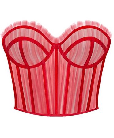 red draped corset to waist