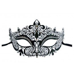 Venetian Mask Black Lace Metal 'Nelya'