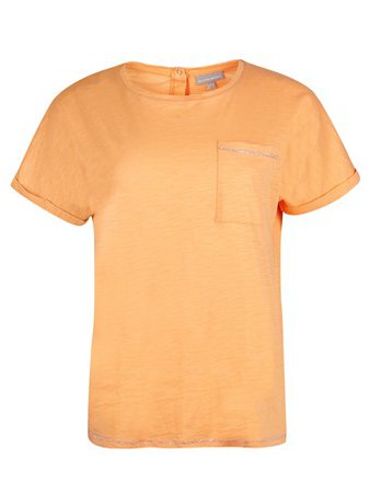 Textured Orange Popper Button Back Cotton T-Shirt | Oliver Bonas