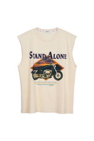 Motorcycle Print Tank Top | Raive