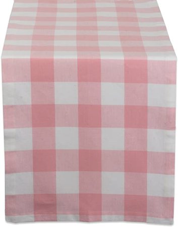 Amazon.com: DII Buffalo Check Collection Classic Tabletop, Table Runner, 14x72, Pink & White: Home & Kitchen