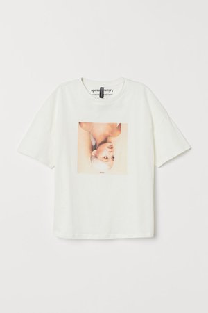 T-shirt with Printed Design - White/Ariana Grande - | H&M US