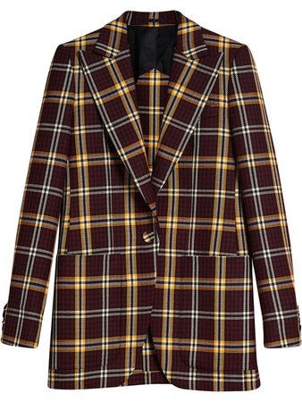 Burberry Check Fitted Blazer
