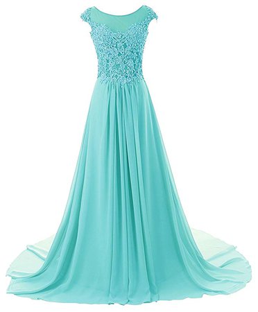 JAEDEN Prom Dresses Long Evening Gowns Lace Bridesmaid Dress Chiffon Prom Dress Cap Sleeve at Amazon Women’s Clothing store: