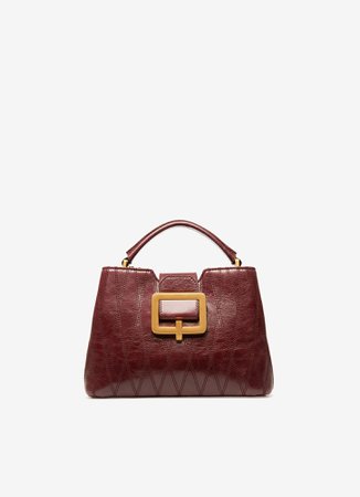 Bally, Jorah Leather Top Handle Bag In Burgundy Leather