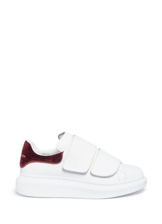 View Alexander Mcqueen Sneakers In Stock Women Alexander Mcqueen Online Store: Stylish Alexander Mcqueen Chunky Outsole Velvet Collar Leather Sneakers Cu178, For Sale