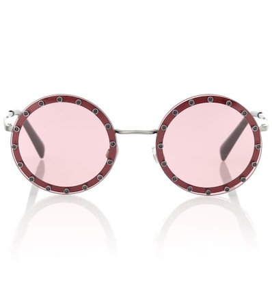 Embellished round sunglasses
