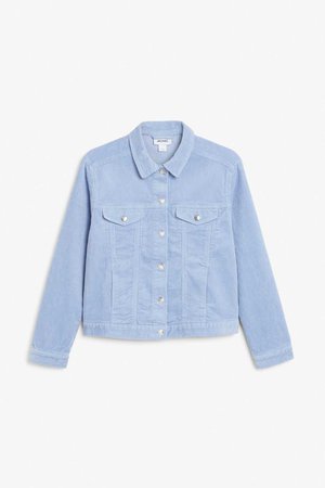 Corduroy jacket - Pale blue sky - Coats & Jackets - Monki GB
