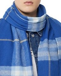 blue plaid Burberry scarf