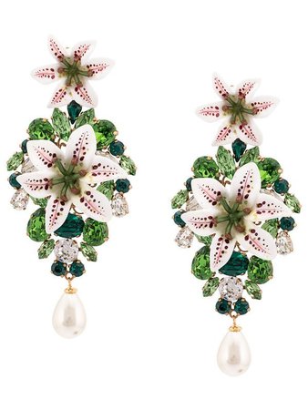 Dolce & Gabbana Embellished Lily Earrings