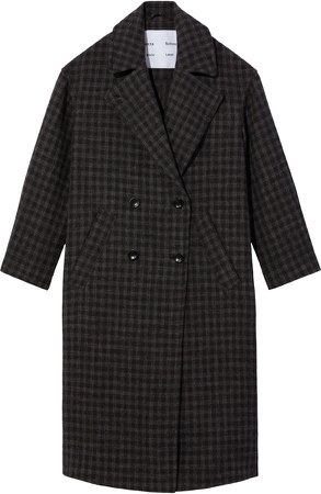Proenza Schouler Plaid Wool & Cotton Blend Double Breasted Coat