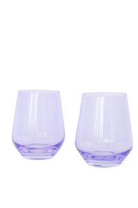 Estelle Colored Wine Stemless - Set of 2 {Lavender} – Estelle Colored Glass