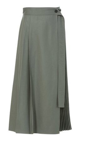 Pleated Wool Wrap Skirt by LVIR | Moda Operandi