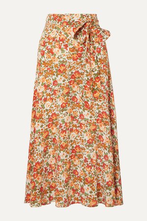 Faithfull The Brand | Asiya wrap-effect floral-print crepe midi skirt | NET-A-PORTER.COM