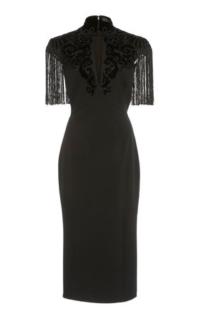 Embroidered Cocktail Dress With Fringe by Zuhair Murad