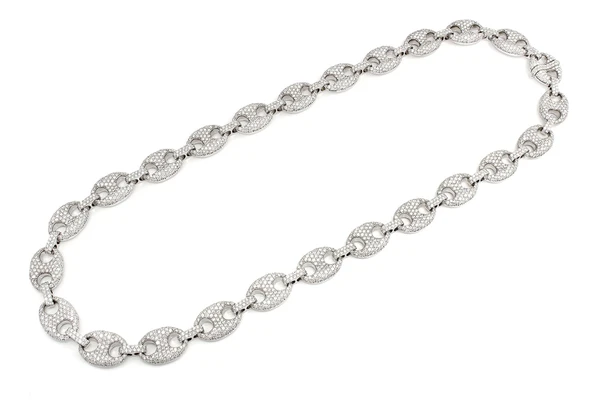 Silver mariner link diamond chain