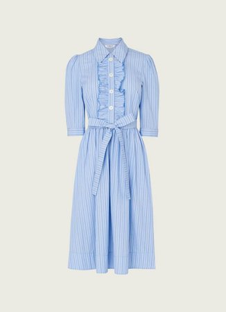 Jamois Blue Striped Cotton Dress | Clothing | L.K.Bennett