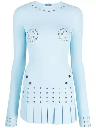 Off-White eyelet-embellished Fitted Minidress - Farfetch